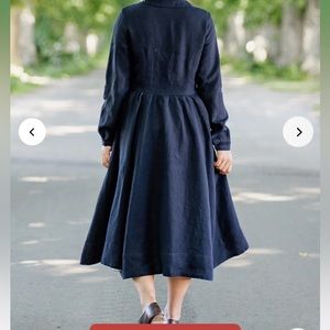 SMALL Long sleeve classic dress in night navy. Son De Flor.